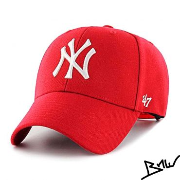 47 BRAND - NEW YORK YANKEES MLB - CURVED FIT SNAPBACK CAP - red / white