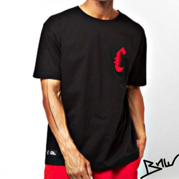 CAYLER & SONS - BLACK LABEL - BANNED SEMI BOX TEE - black / red