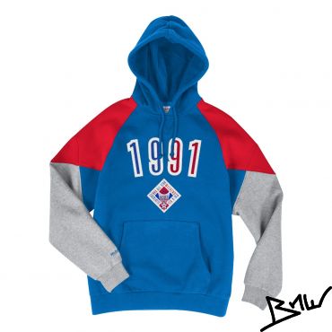 MITCHELL & NESS - TRADING BLOCK HOODY - ALL STAR 1991 NBA - royal / red / grey
