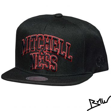 Mitchell & Ness - TEAM ARCH LOGO - Snapback - NBA Cap - negro / rojo